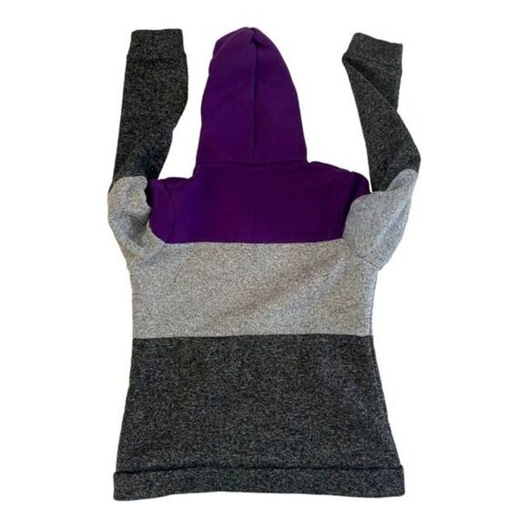 Colorblock Hoodie Hooded Sweatshirt Zip-Up Jersey Fleece Jacket Purple Sz Small - Picture 6 of 14